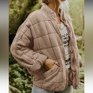 Blush Quilted Zip-Up Jacket - Never Worn